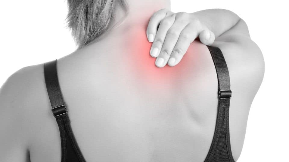 woman upper back pain